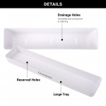 GREANER 16x3.8 Inch Window Boxes Planters, 1PCS Plastic Rectangle Potwith Tray, Lightweight Indoor Succulent Cactus Flowers Vegetable Herb Planters for Balcony, Office, Garden, Outdoor, Windowsill