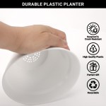 GREANER 4 Inch Plant Pot, White Plant Pots Indoor with Drainage, Thickened Succulent Planters with Saucers for Home Garden Indoor Outdoor Flowers