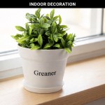 GREANER 4 Inch Plant Pot, White Plant Pots Indoor with Drainage, Thickened Succulent Planters with Saucers for Home Garden Indoor Outdoor Flowers