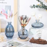 Suream Blue Small Vase, 3 Packs Decorative Bud Vases in Bulk for Centerpieces, Mini Vases for Rustic Wedding Floral Arrangements Home Decorations